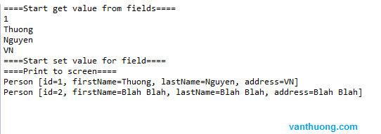 Làm việc với Field trong java reflection Làm việc với Field trong java reflection