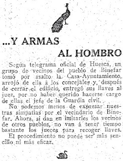 Seguimiento en el periódico ABC del Motín de Binéfar de 1916