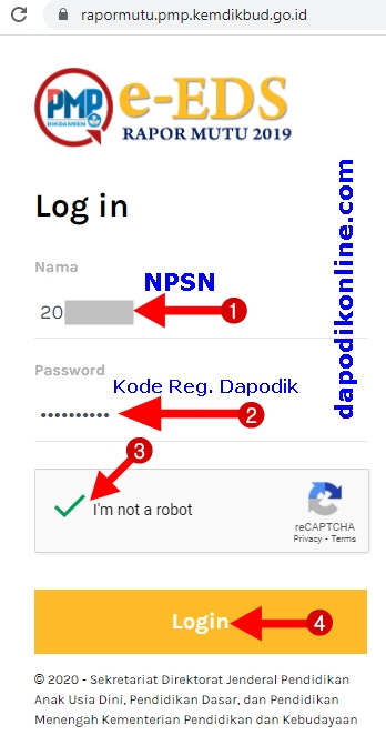Cara Login di https://rapormutu.pmp.kemdikbud.go.id/