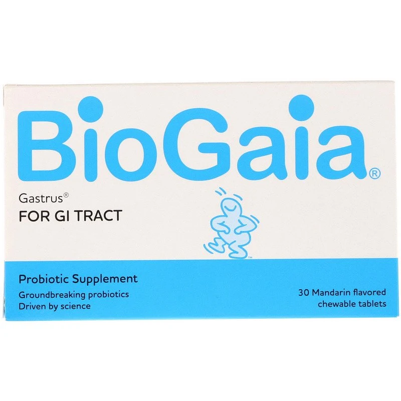 BioGaia, Gastrus, для ЖКТ, мандариновый вкус, 30 жевательных таблеток