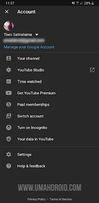 Pengaturan Akun Youtube