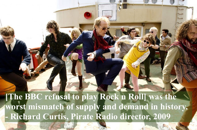 Promotional photo movie Pirate Radio the Ship that Rocked. Dancing on the ship deck. The worst mismatch of supply and demand in history. 2009. Pirate Radio and Sealand and Other stories of Rock, Radio, and Regulations. Marchmatron.com Promotional photo movie Pirate Radio the Ship that Rocked. Dancing on the ship deck. The worst mismatch of supply and demand in history. 2009. Pirate Radio and Sealand and Other stories of Rock, Radio, and Regulations. Marchmatron.com