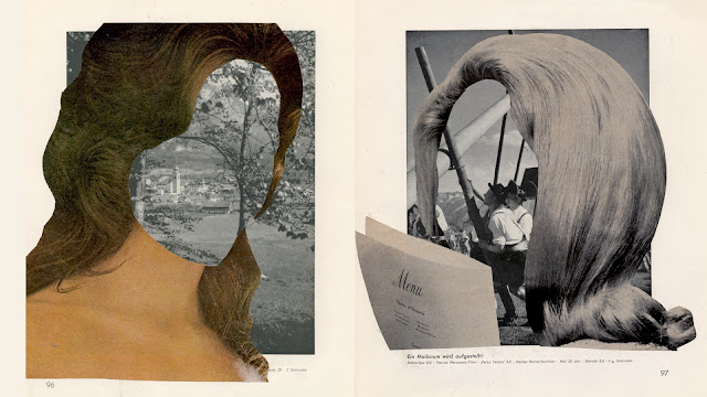 Collages from altered book of mountain photos