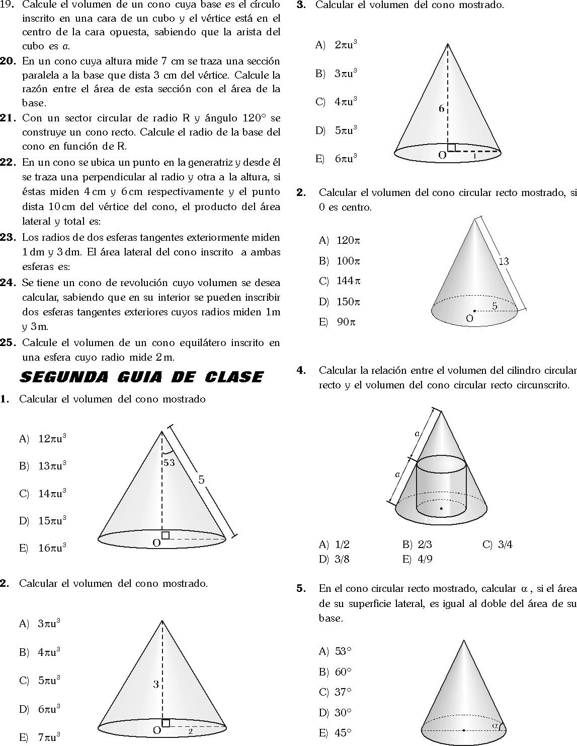 CONO EJERCICIOS RESUELTOS DE GEOMETRÍA DEL