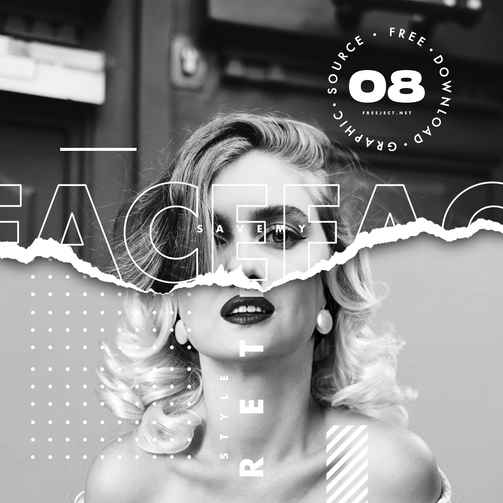 Free Download Torn Paper Collage Template For Social Media Post Psd File