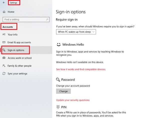 Windows 10의 사진 암호
