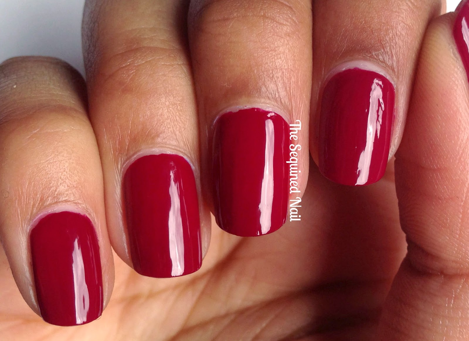 The Sequined Nail No7 GelLook Shine Deep Wine swatch