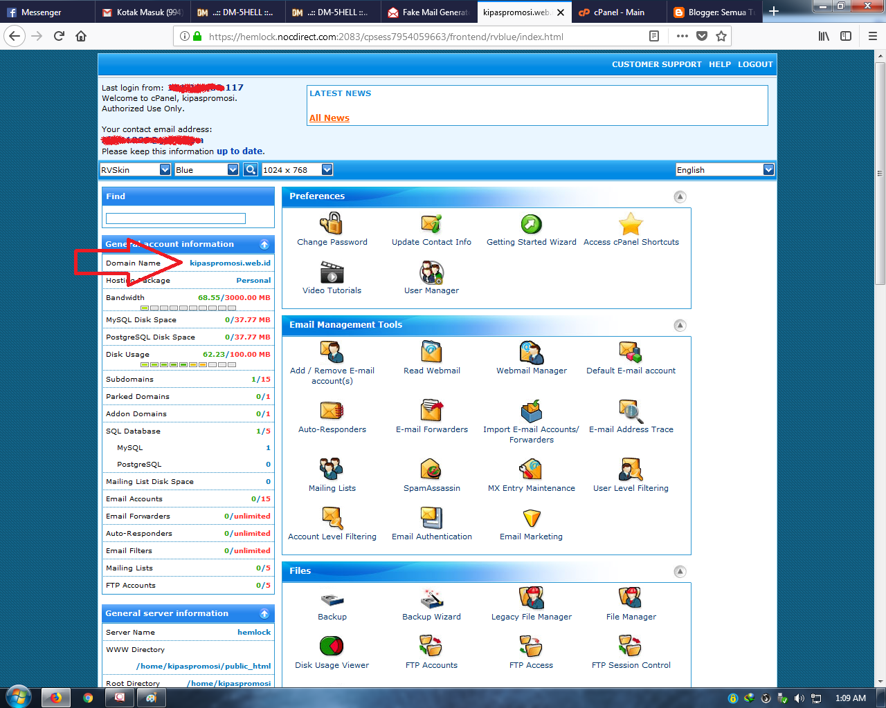 Cara mengganti tema cpanel RVSkin menjadi Paper Lantern