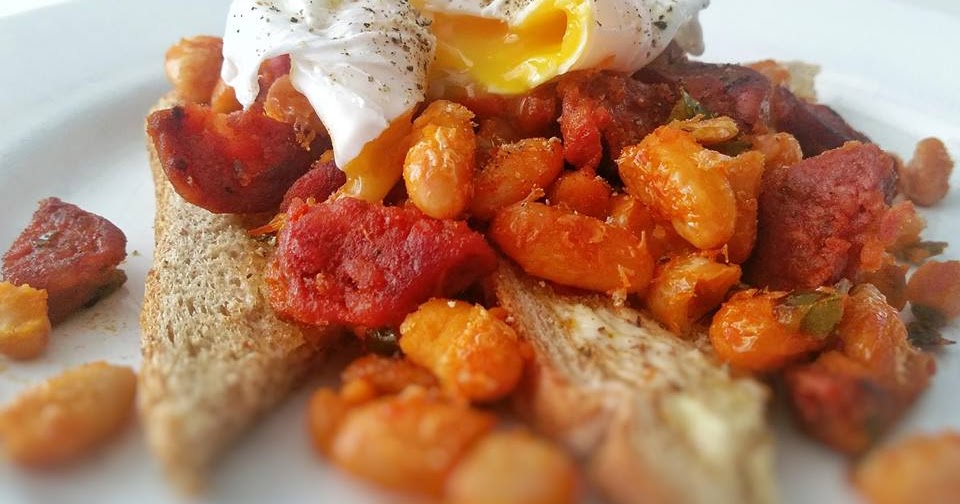A Mouthful of Mark Chorizo, beans & eggs