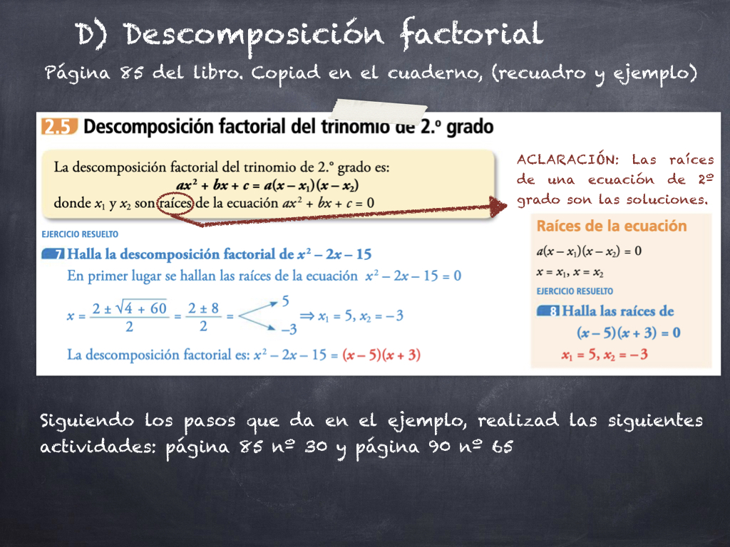 Aplicamos Las Matemáticas Descomposición Factorial Del Trinomio De 2º