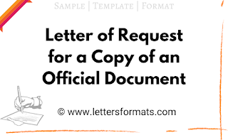 Sample Letter of Request for a Copy of an Official Document