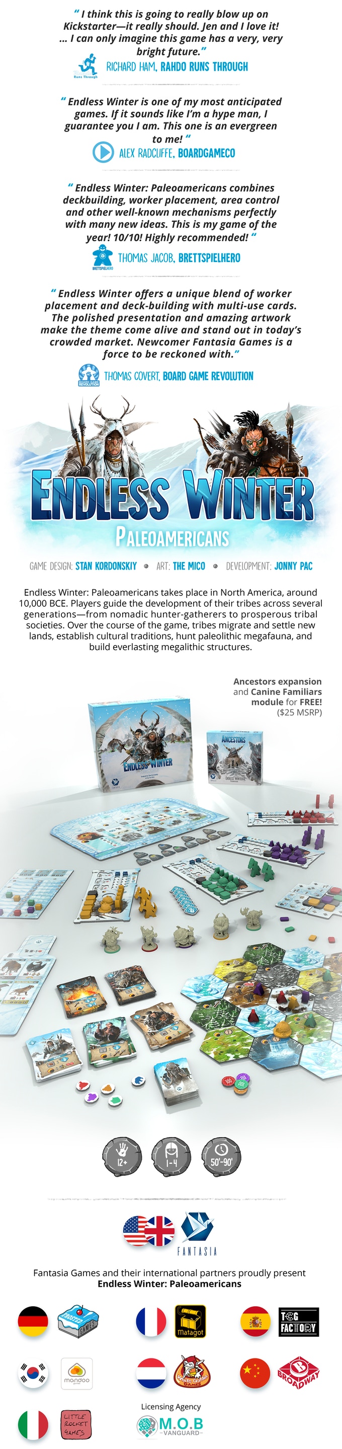 Tabletop Fix Fantasia Games ENDLESS WINTER Paleoamericans Kickstarter