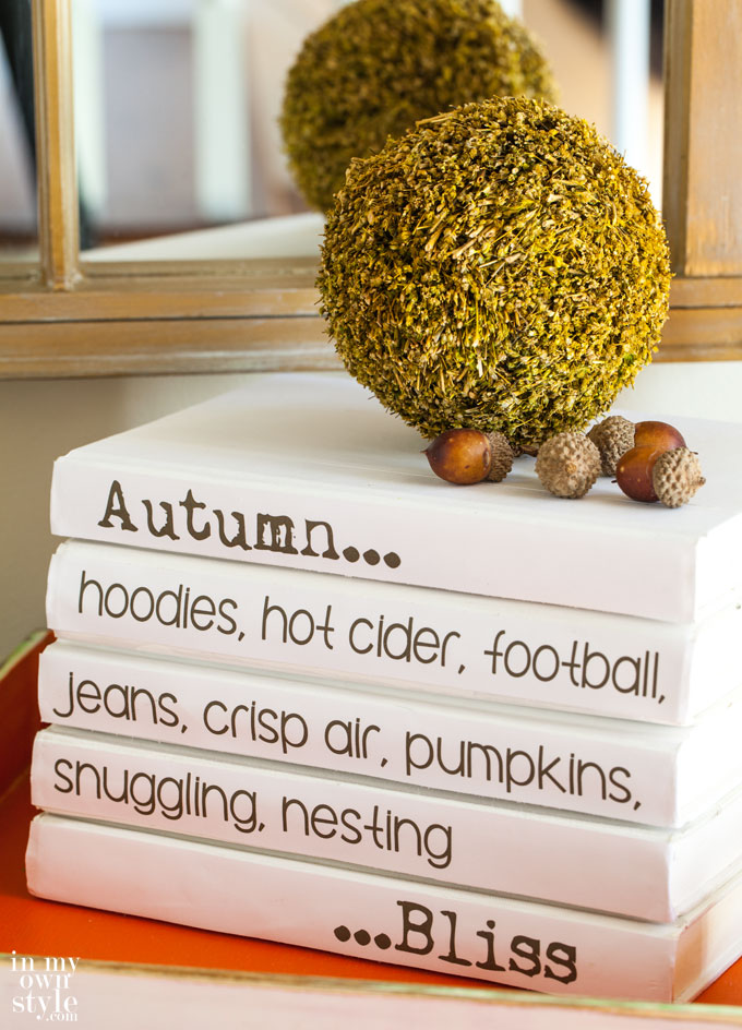 White book covers for fall decor