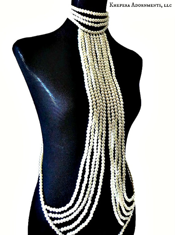 Uniquely & Brilliantly Adorned Glass Pearl Body Beads, Body Pearls