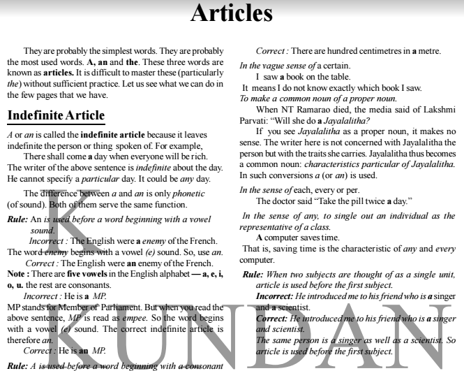 Articles practice image