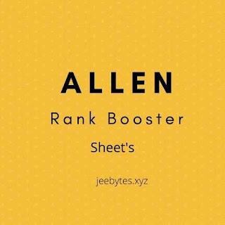 Rank Booster Sheet For JEE Main