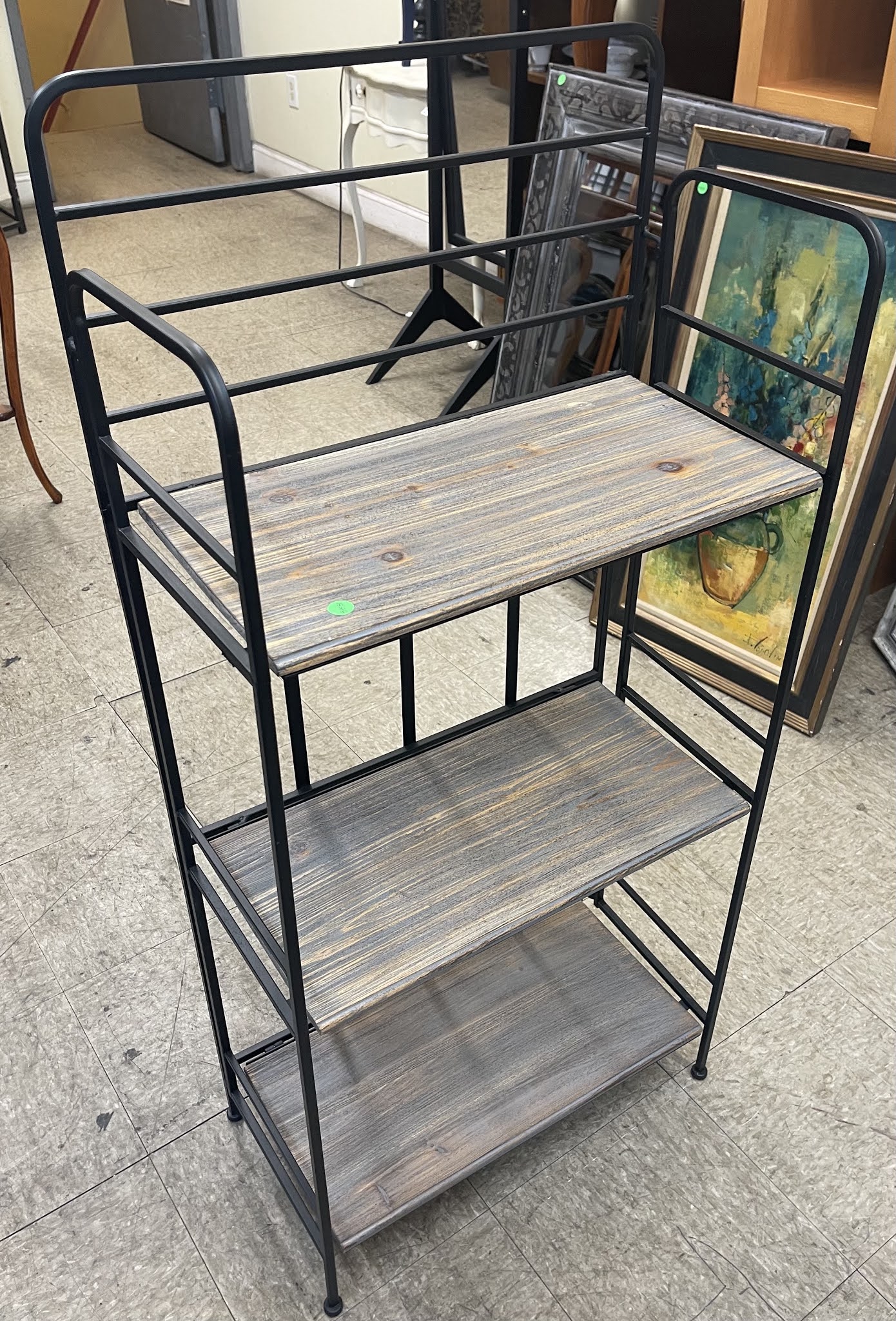 Uhuru Furniture & Collectibles Black Metal Bookshelf with 3 Shelves
