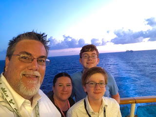 David Brodosi and his family on a cruise ship.