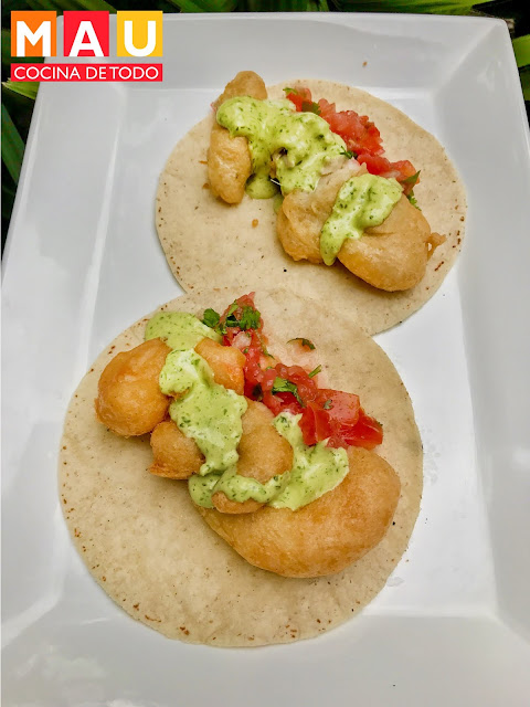 mau cocina de todo tacos de camaron pescado rebosado tacofish capeado cerveza receta facil