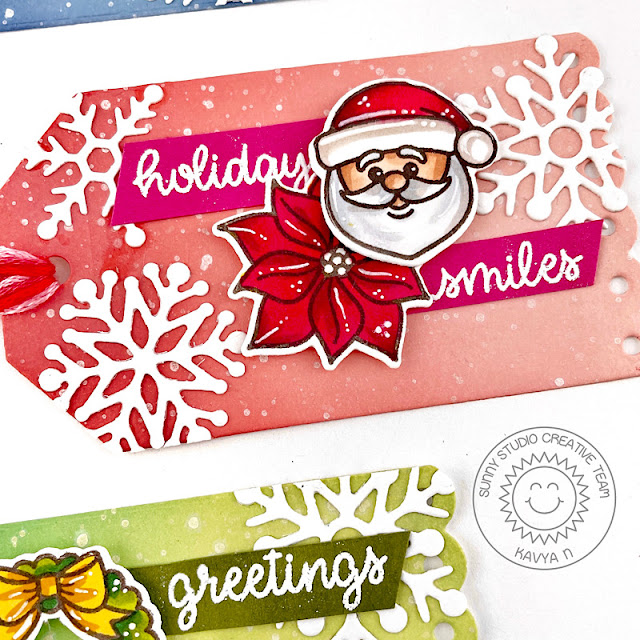 Sunny Studio Stamps: Lacy Snowflake Tags by Kavya (featuring Christmas Icons, Build-A-Tag 2 Dies)