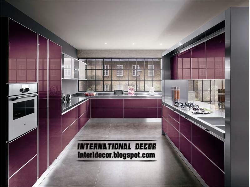 Purple Kitchen interior design and Contemporary kitchen design 2014