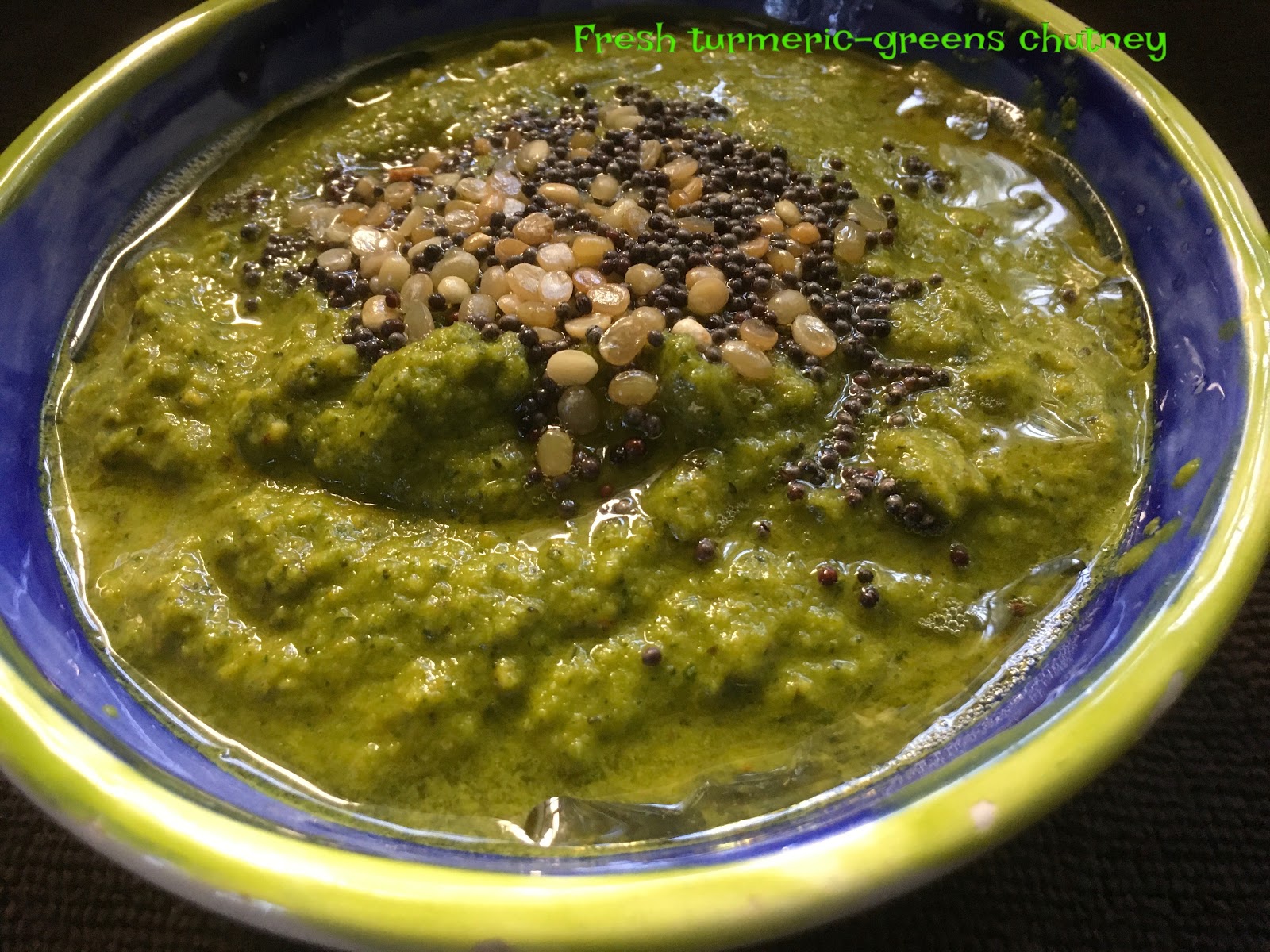 FRESH TURMERIC GREENS CHUTNEY, how to make a chutney with fresh