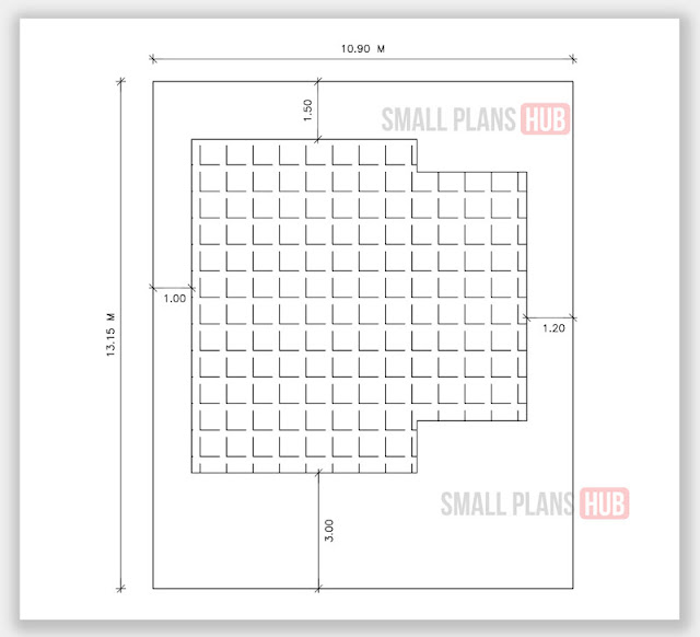 742 Sq.ft. 3 Bedroom Single Floor Plan and Site Plan