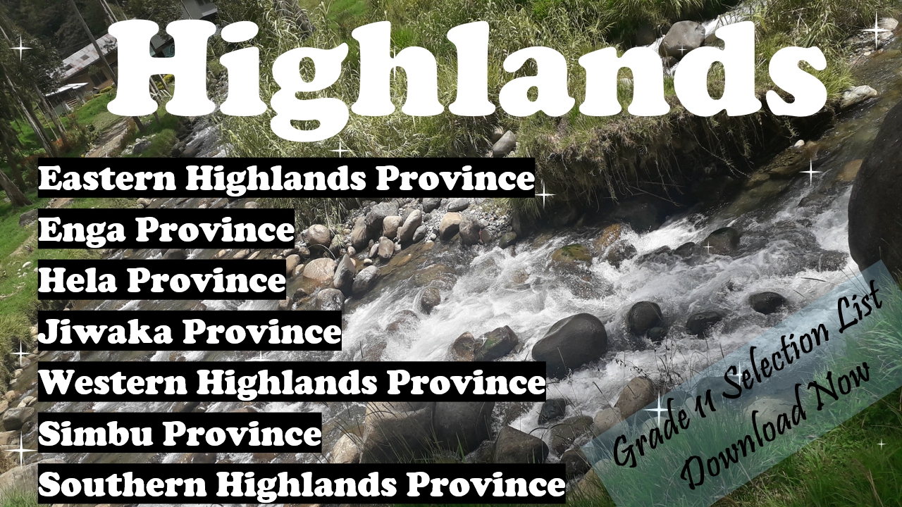 Grade 11 Selection Lists 2024 Highlands, Southern, Momase, NGI PDF