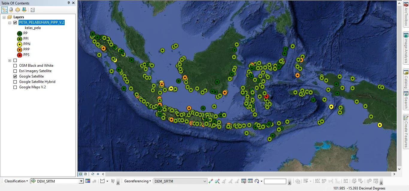 Shapefile Peta Pelabuhan Perikanan Indonesia