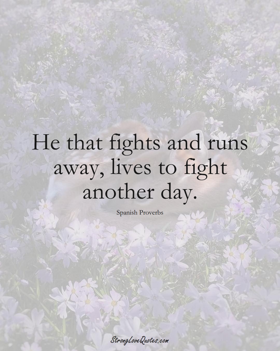 He that fights and runs away, lives to fight another day. (Spanish Sayings);  #EuropeanSayings