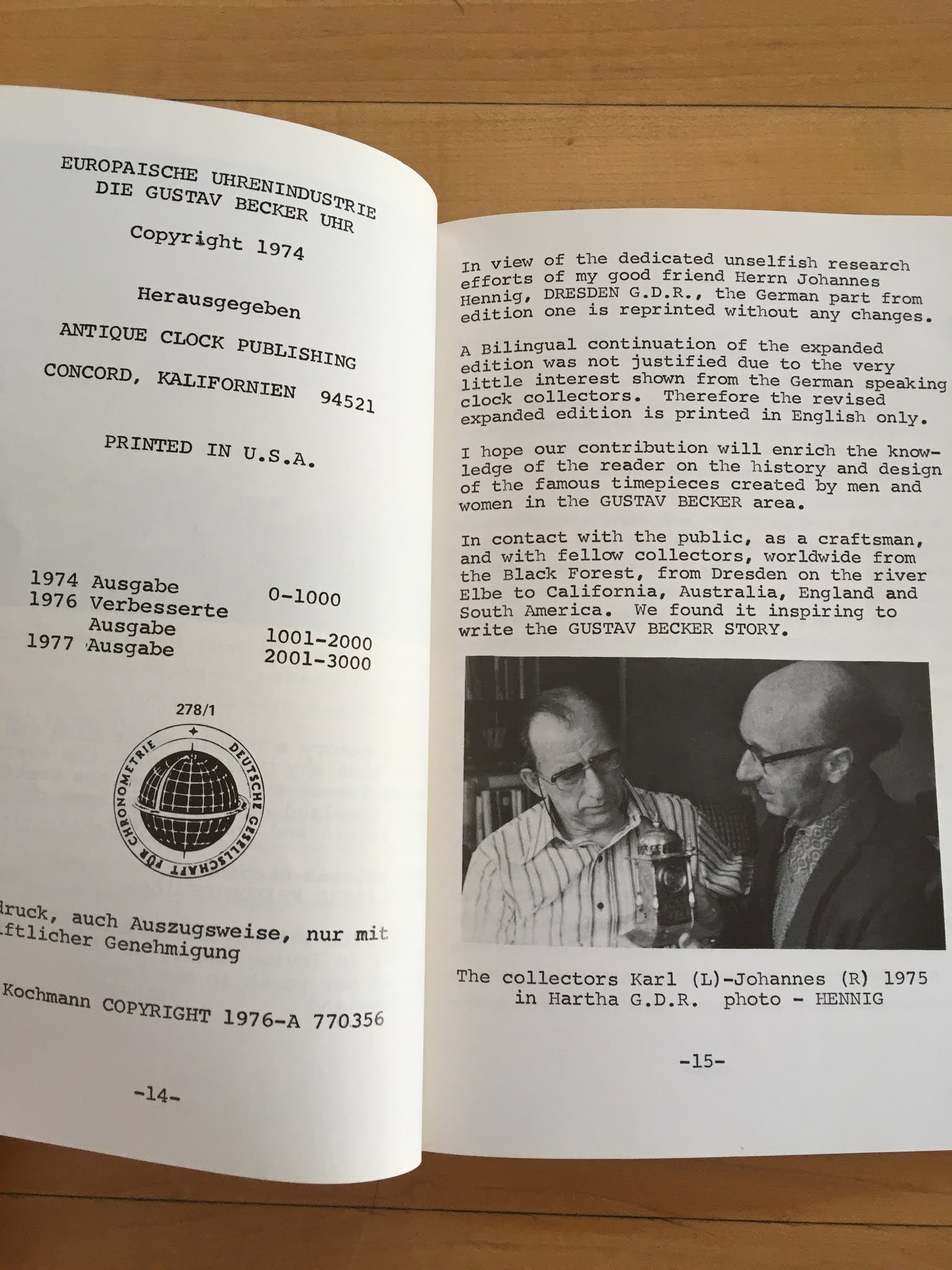 Seren's Ephemera Clocks and Watches Book Rewiews + Rulers Gustav Becker Story, Karl Kochmann