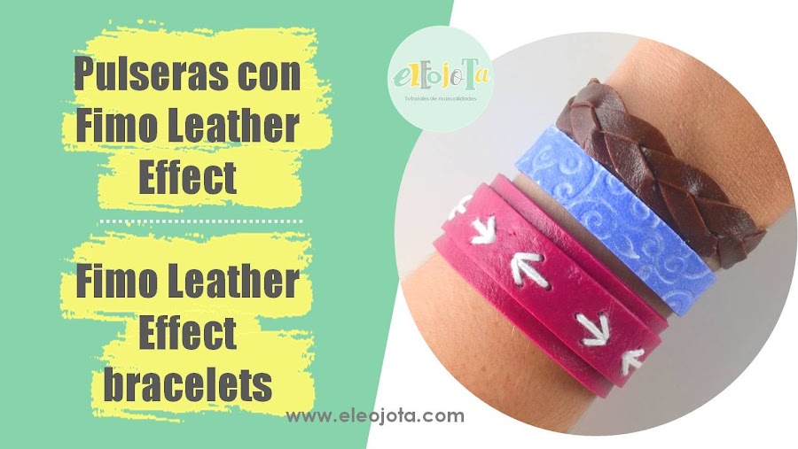 pulseras fimo leather effect