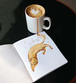 03-Cappuccino-Elena-Efremova-Coffee-Cats-Watercolor-Paintings-www-designstack-co