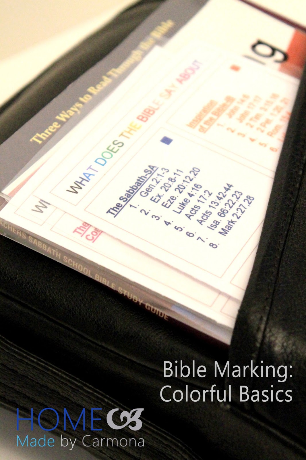 Bible Marking Sheets Home Made by Carmona