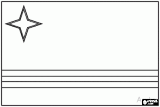 LAMINAS PARA COLOREAR - COLORING PAGES: Mapa y Bandera de Aruba para
