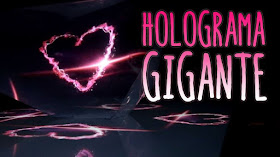 holograma, gigante, casero