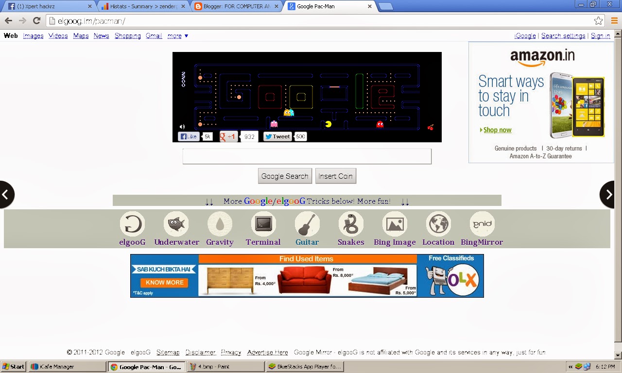Google is a most popular search engine, elgooG (Google spelled