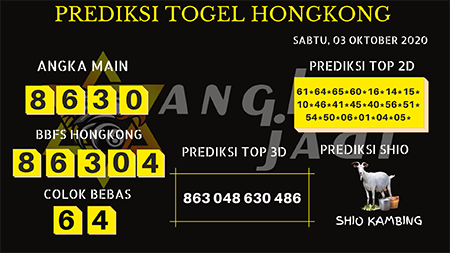Prediksi Togel Hongkong Sabtu 03 Oktober 2020 Jitu Prediksitogeljp