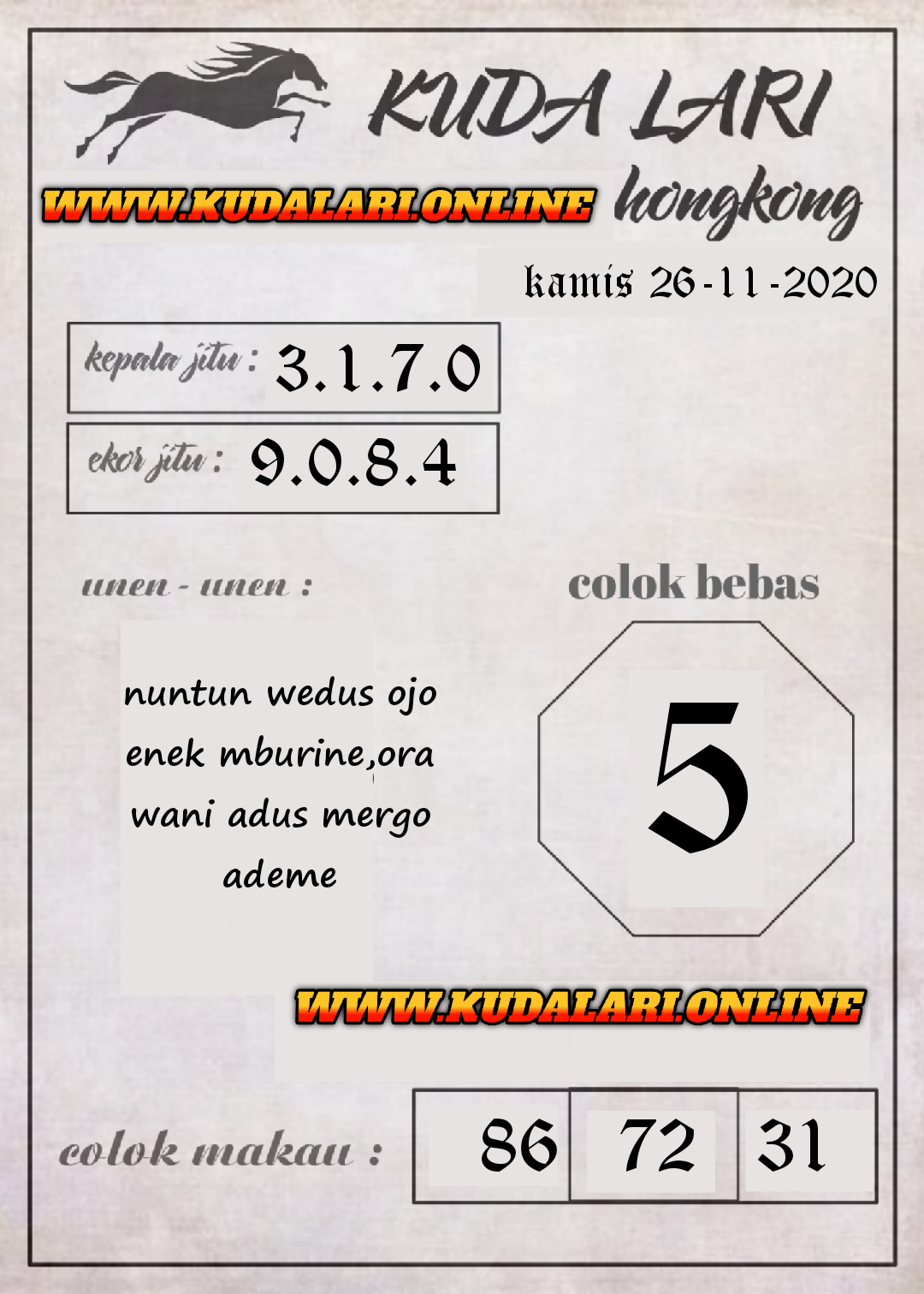 Syair Hk Malam Ini Jitu Kamis 26112020 Bocoran Togel