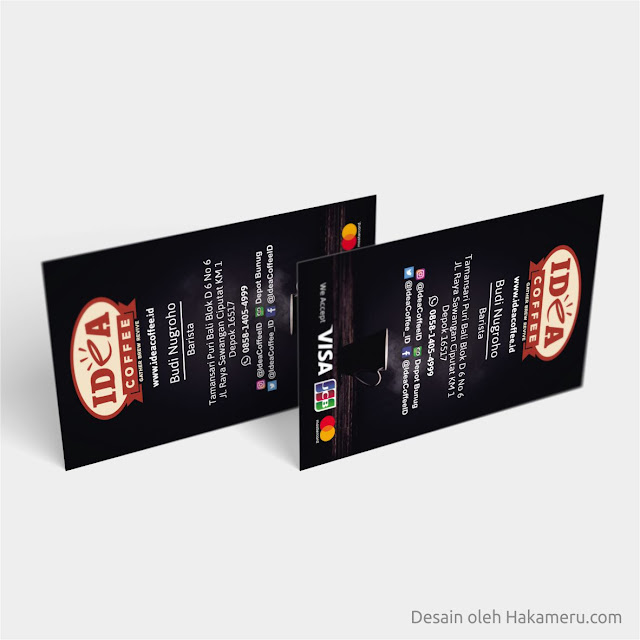 Hasil contoh desain kartu nama untuk usaha kopi Idea Coffee Hasil contoh desain kartu nama untuk usaha kopi Idea Coffee