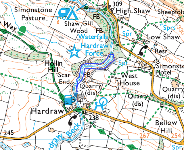 Map Of Hawes And Surrounding Area Hardraw Force Waterfall In The Yorkshire Dales, Hawes - A Very Accessible  Walk!