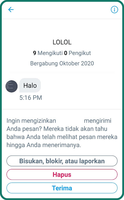 DM aku di twitter