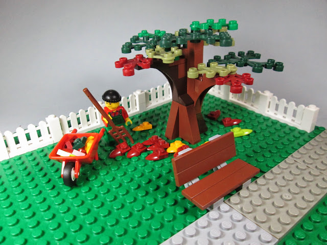 MOC LEGO - chegou o Outono é preciso limpar o jardim
