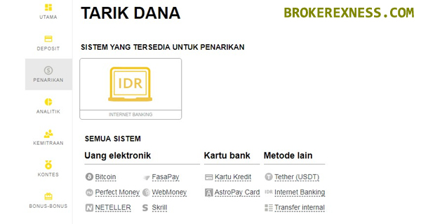 Kenaikan Withdraw broker EXNESS