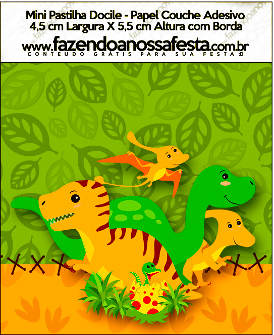 Dinosaurs Party Free Printable Candy Bar Labels. Oh My Fiesta! in english