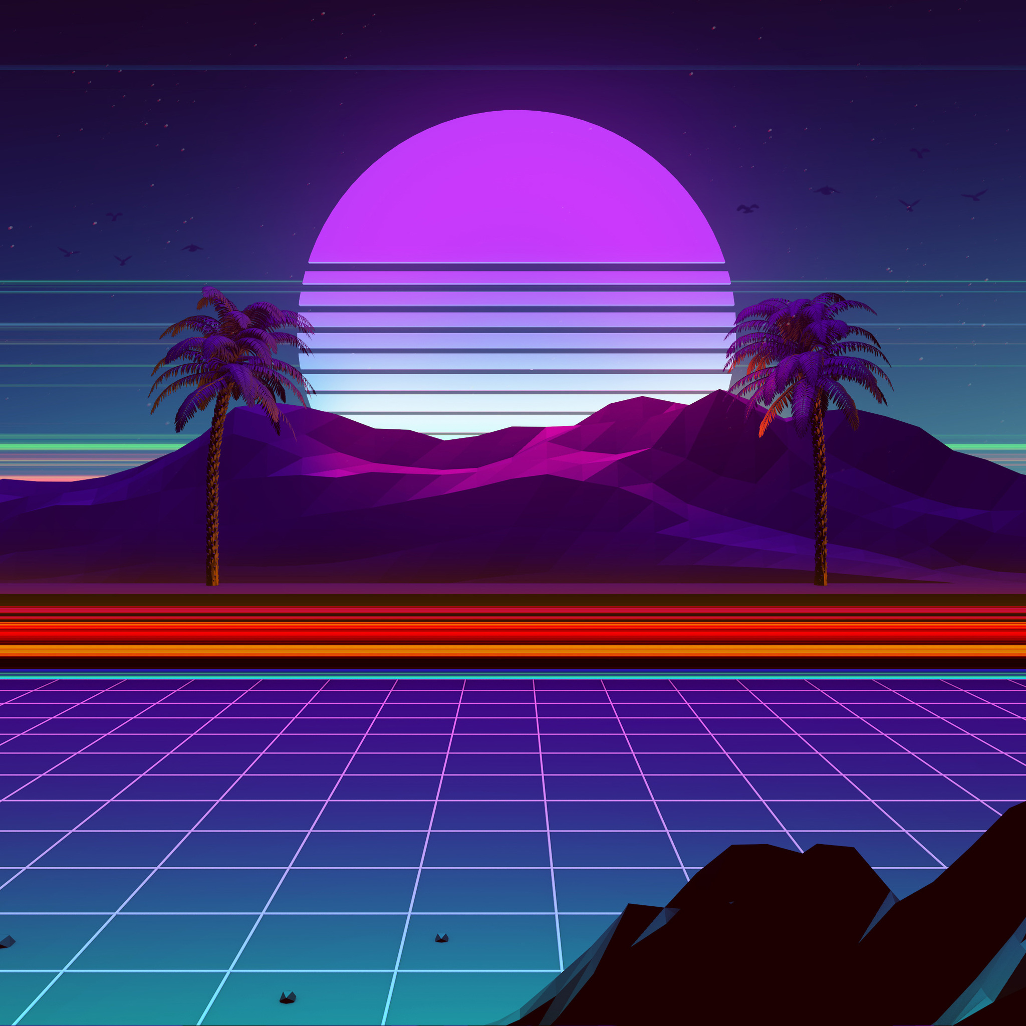 Retro Wave Wallpaper Free Wallpapers for Apple iPhone And Samsung Galaxy.