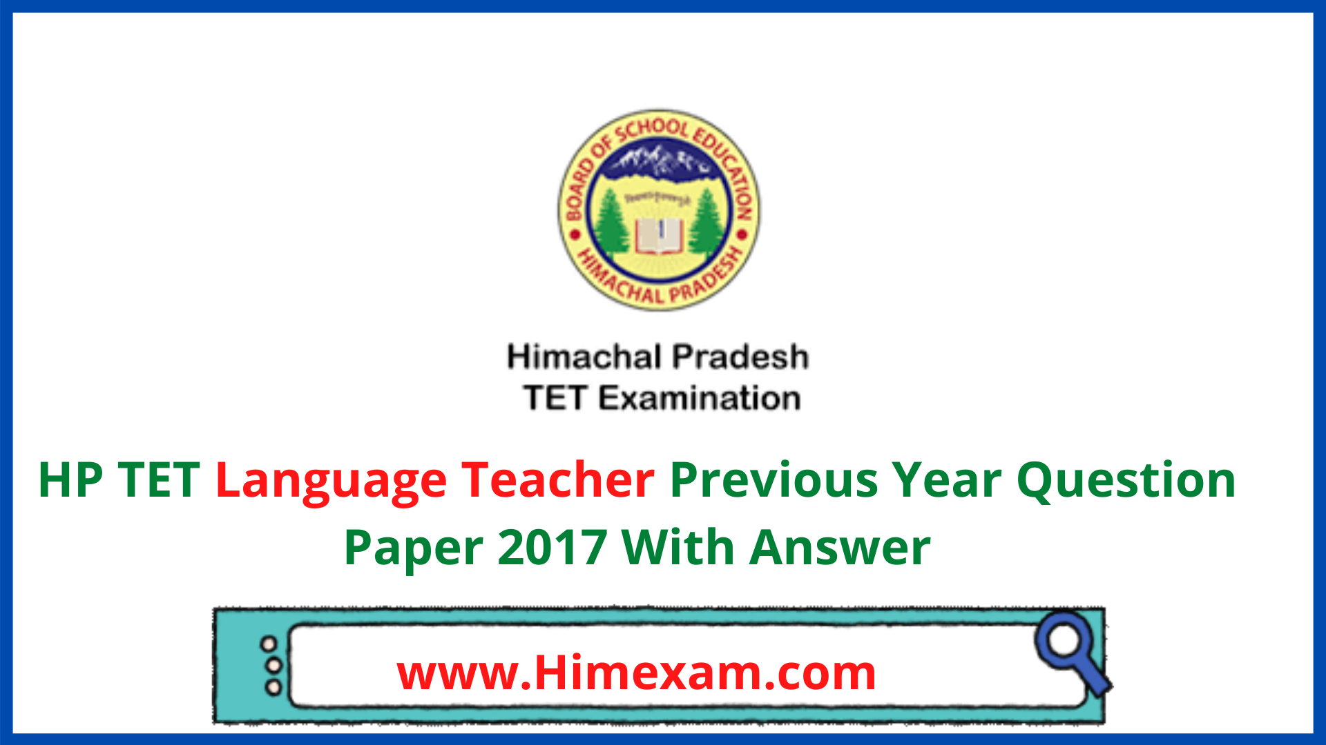 HP TET Language Teacher Previous Year Question Paper 2017 With Answer HP TET Language Teacher Previous Year Question Paper 2017 With Answer
