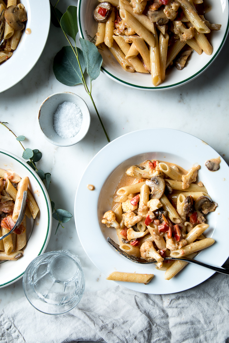 Creamy Havarti Pasta with Mushrooms and Cauliflower The Flourishing