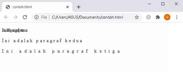 Penggunaan property letter-spacing Letter spacing
