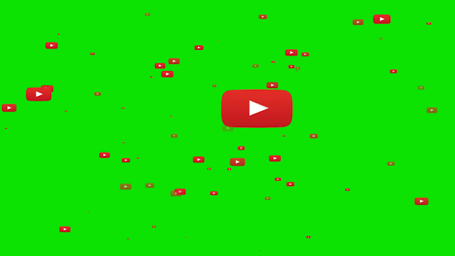 New green screen youtube logo button particles effect video footage
